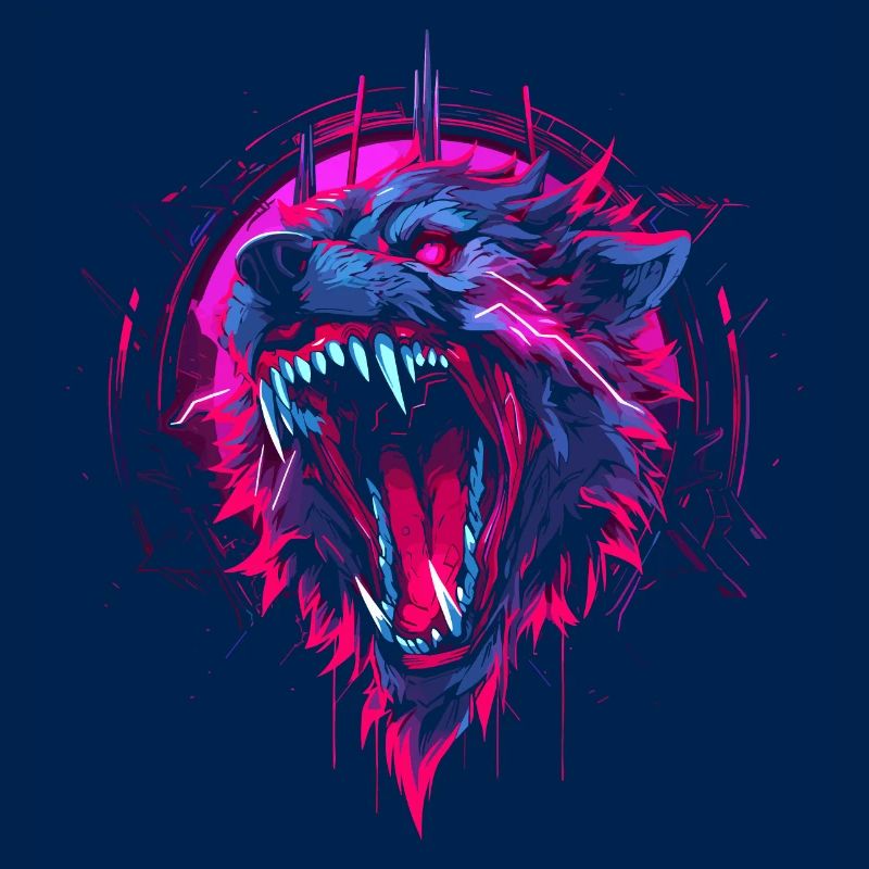 Synthwave Wolf