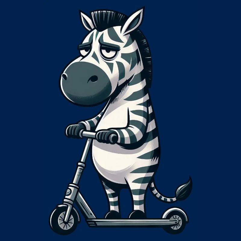 Grumpy Zebra Scooter Comic Scooter Fun