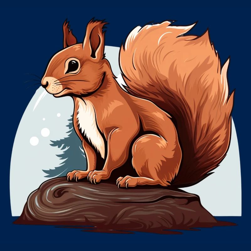 Herbst Eichhörnchen Wald Szene