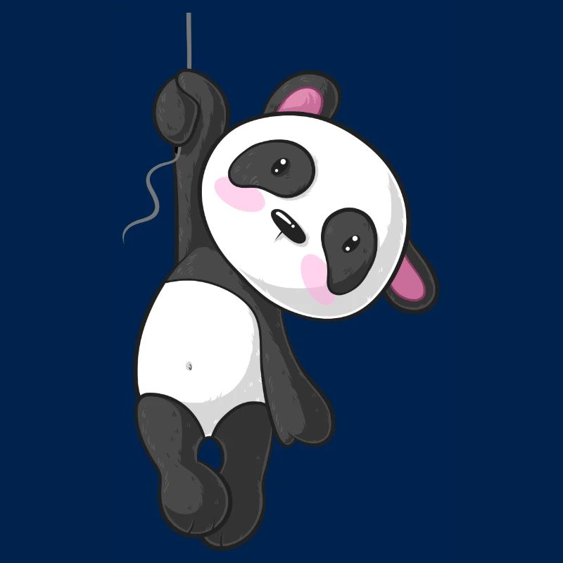 Hängender Comic Panda