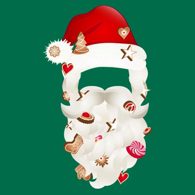 Barbe du Père Noël parsemée de biscuits de Noël