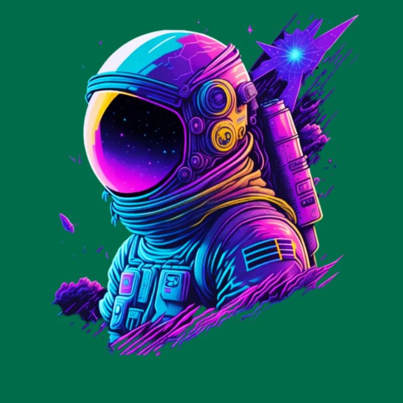 Synthwave Astronaut Space Explorer