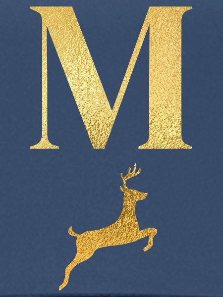 Buchstabe m goldener Hirsch - Geschenkidee