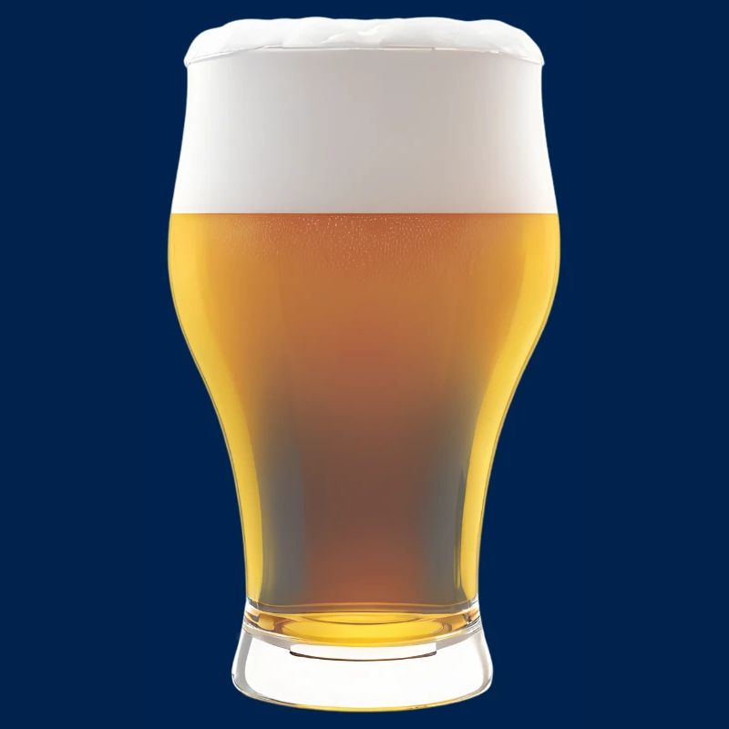 Beer gradient glass with foam