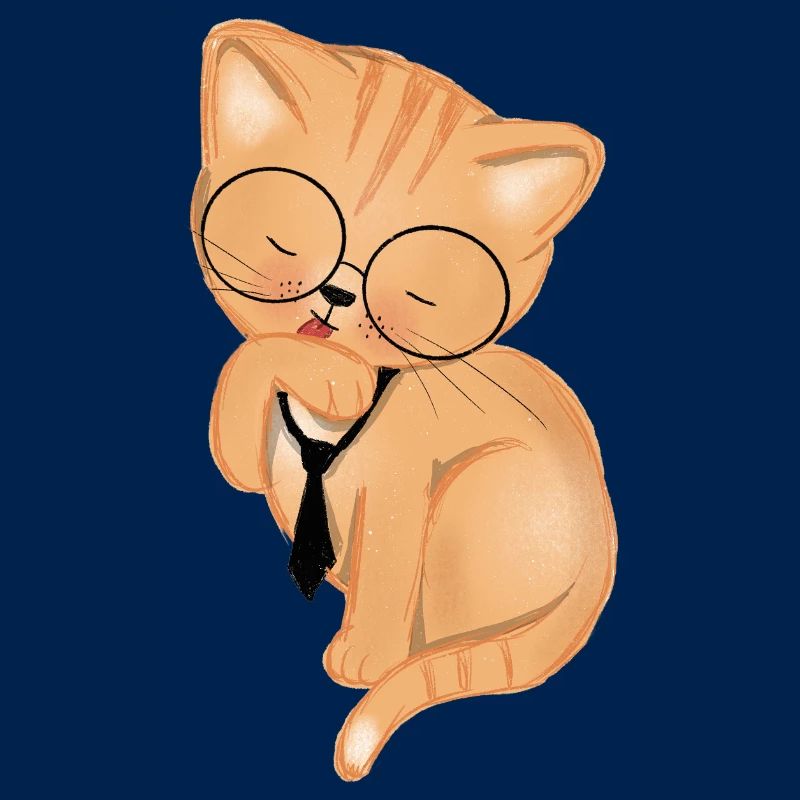 Chat de bureau avec cravate