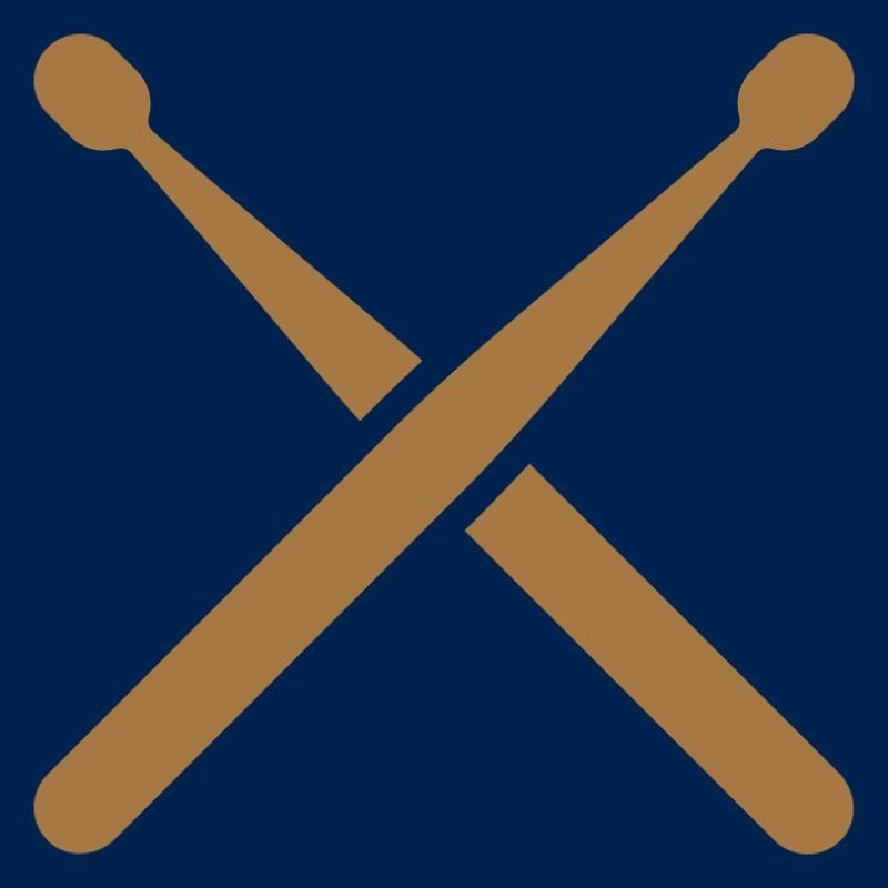 Cross drumsticks with drum pattern