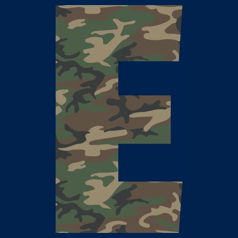Zäher Buchstabe E im Tarnmuster! Vergrößern oder