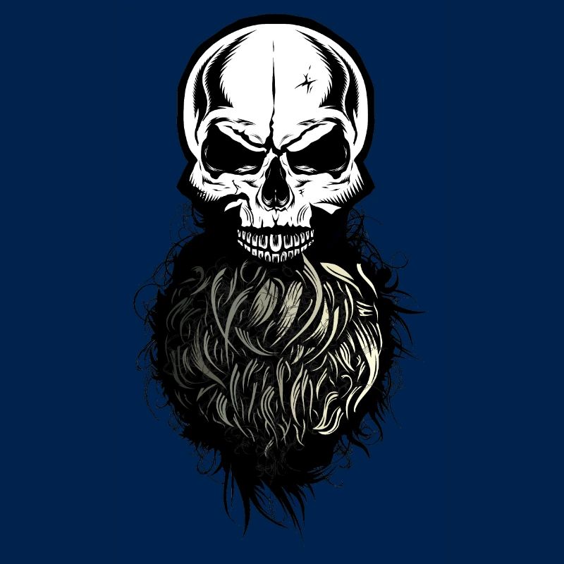 Schädel Kopf des Todes Hipster Schädel Bart Bart