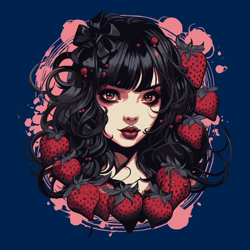 Emo Gothic Erdbeeren Mädchen