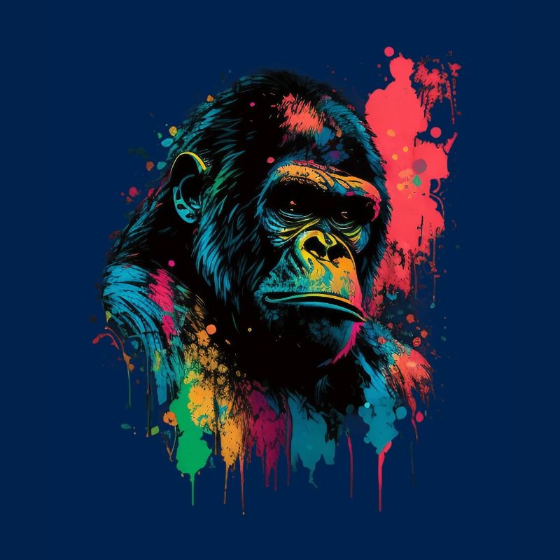 Gorille coloré Splash Art Expression