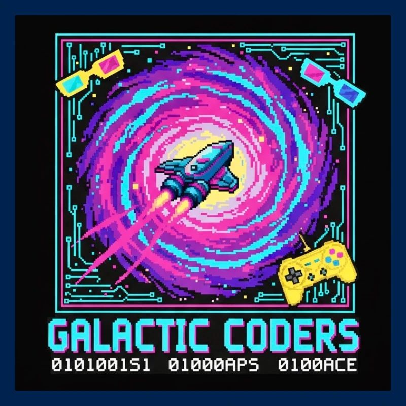 Galactic Coders Neon Pixel