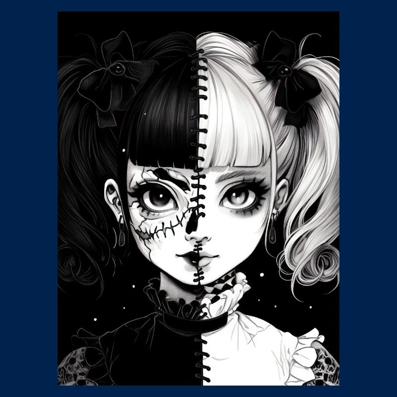 Anime, Mädchen, Geschenk, horror