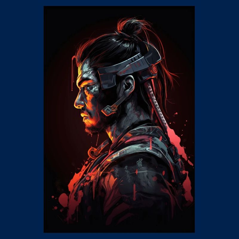 Neon Cyber Samurai Warrior #8