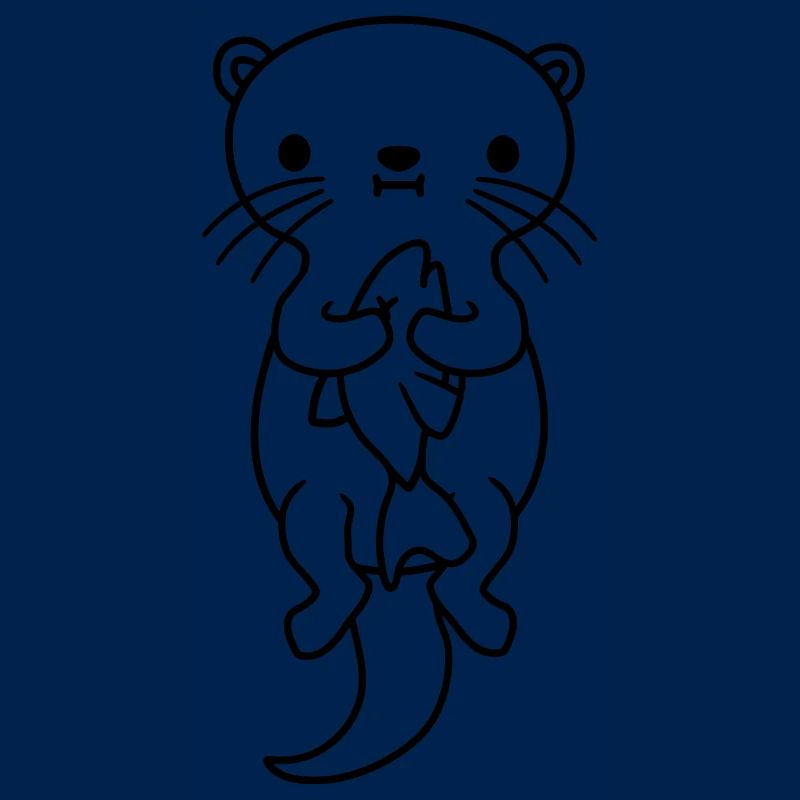 faim d’otter mange du poisson