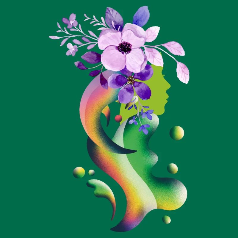 Ein Mädchen mit Blumen Schwebendes Mädchen