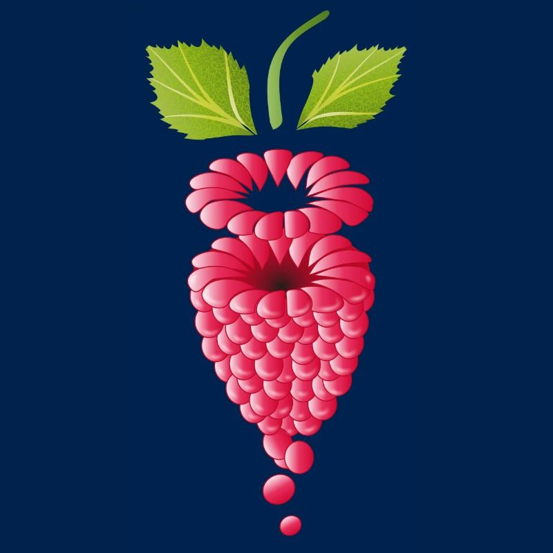 floating pink ripe raspberry