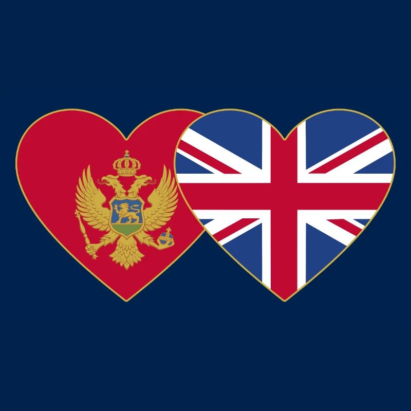 Monténégro Angleterre Drapeau