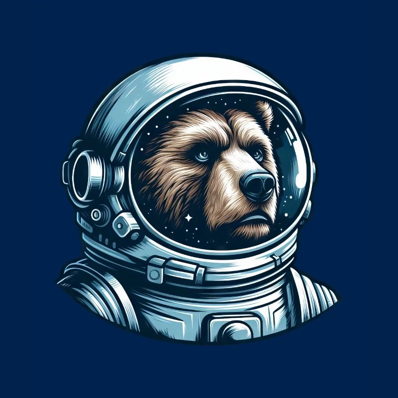 Pensive bear in outer space
