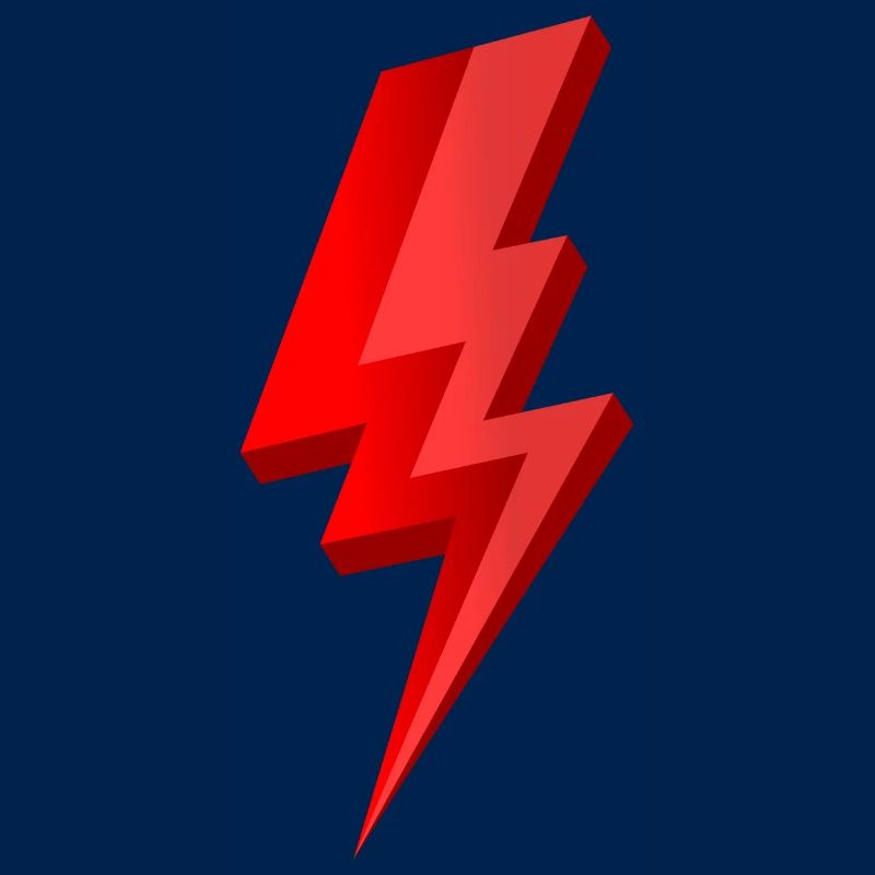 3D red lightning with glossy effect