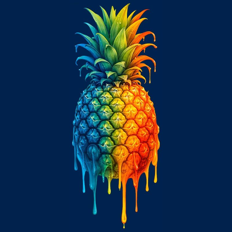 Pineapple with a colourful gradient