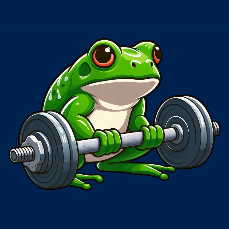 Strong frog while lifting weights
