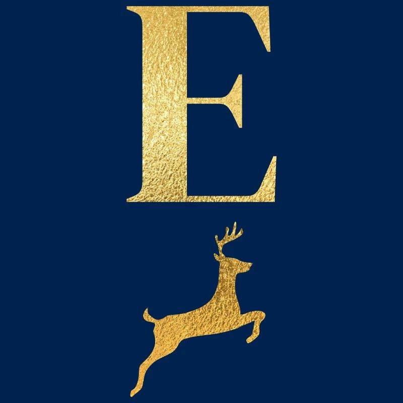 Buchstabe e goldener Hirsch - Geschenkidee