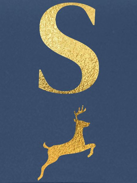 Buchstabe s goldener Hirsch - Geschenkidee