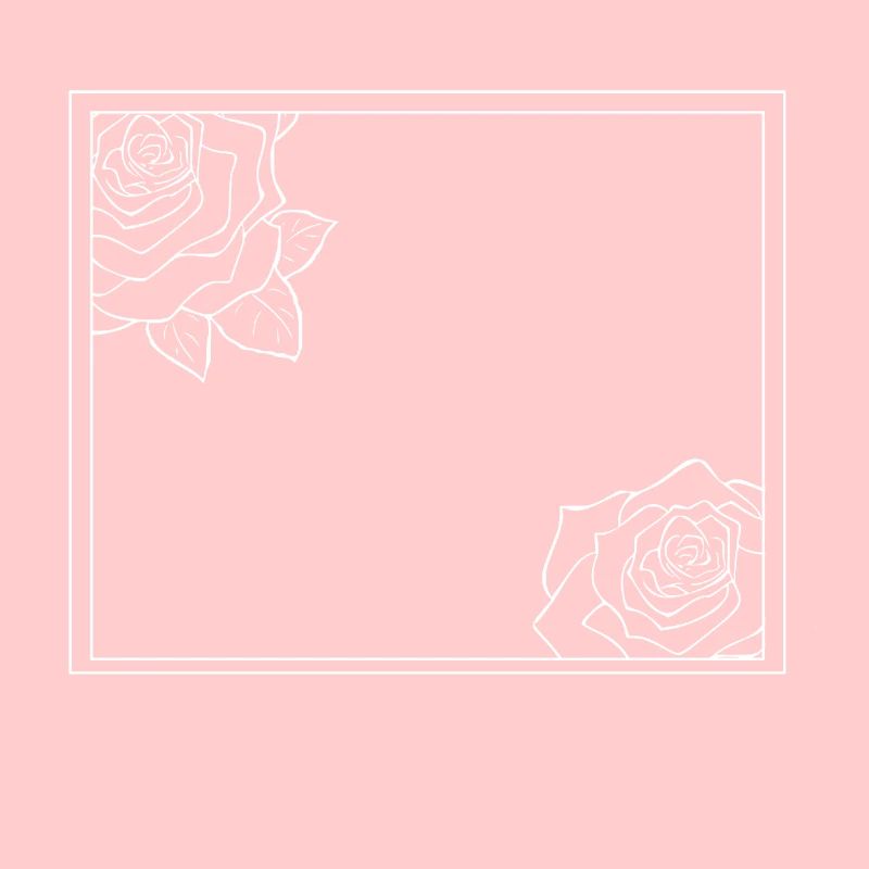 Rectangular frame with roses
