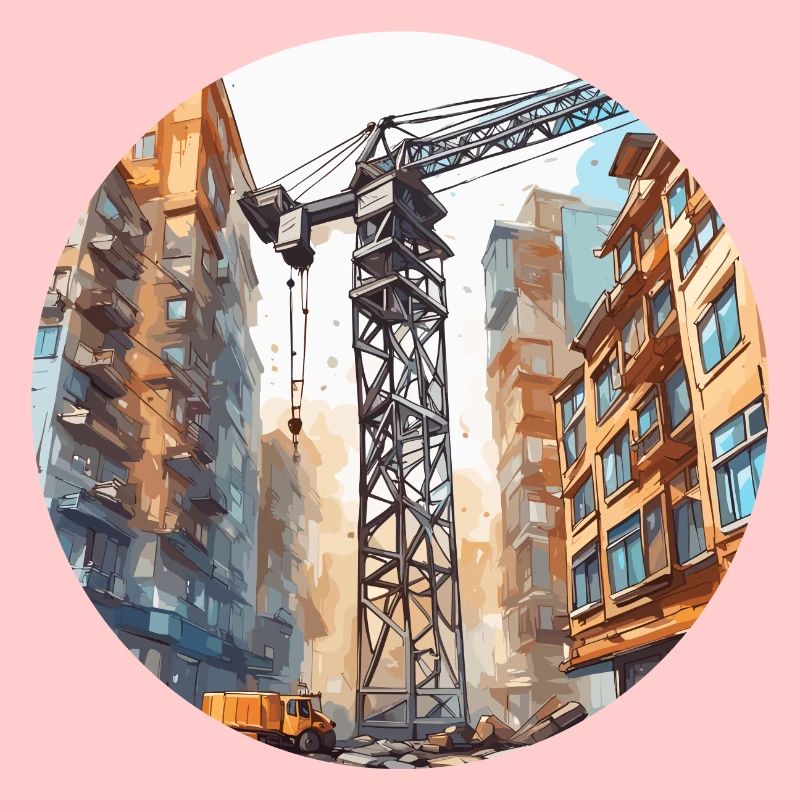 Crane / construction site / winch / crane system