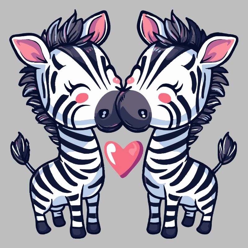Zebra Comic Paar Liebe
