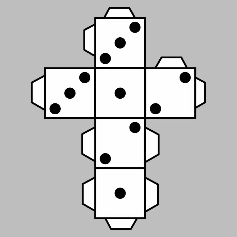 Dice Dice white dots eye fold folding cut