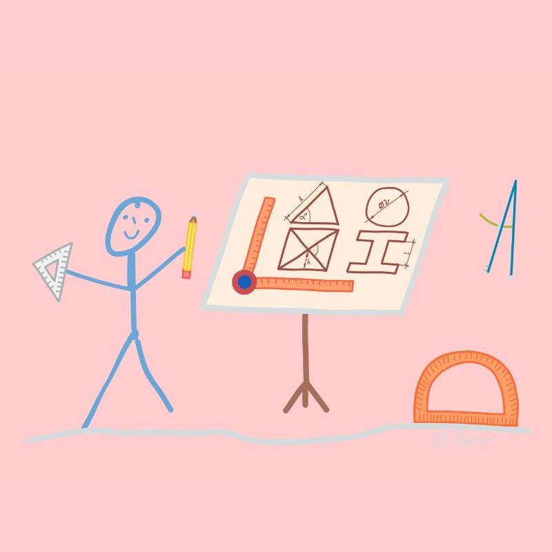 Technical Draftsman Stickman Designer