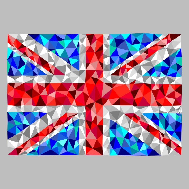 Union Jack im low poly Diamant Stil