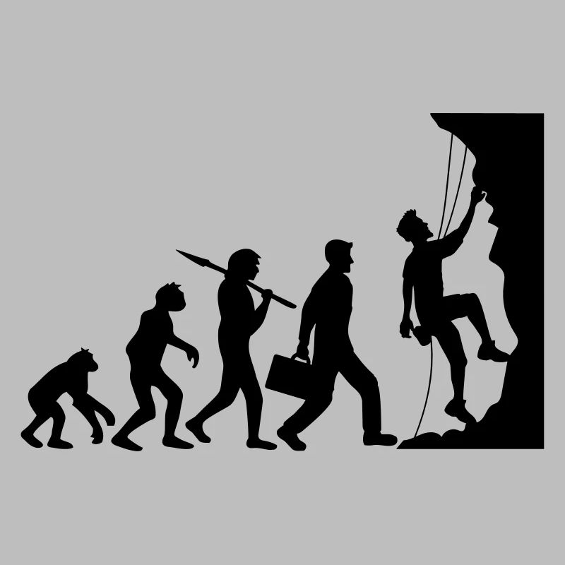 evolution entwicklung geboren steilwand bergsteige
