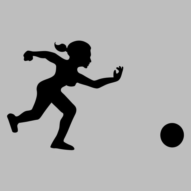 bowling player throws her ball