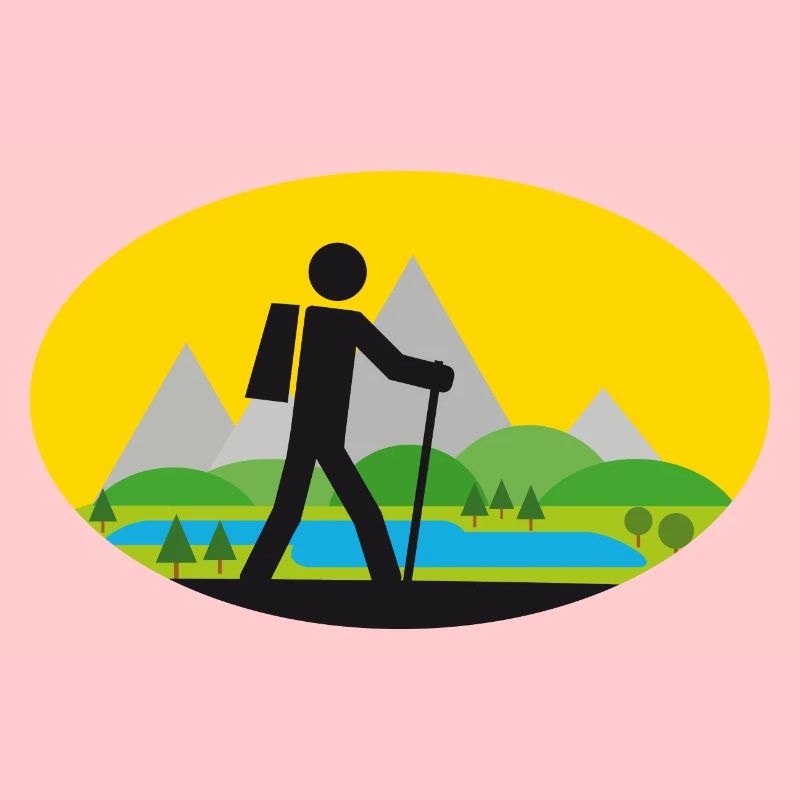 Wanderer mit Landschaft