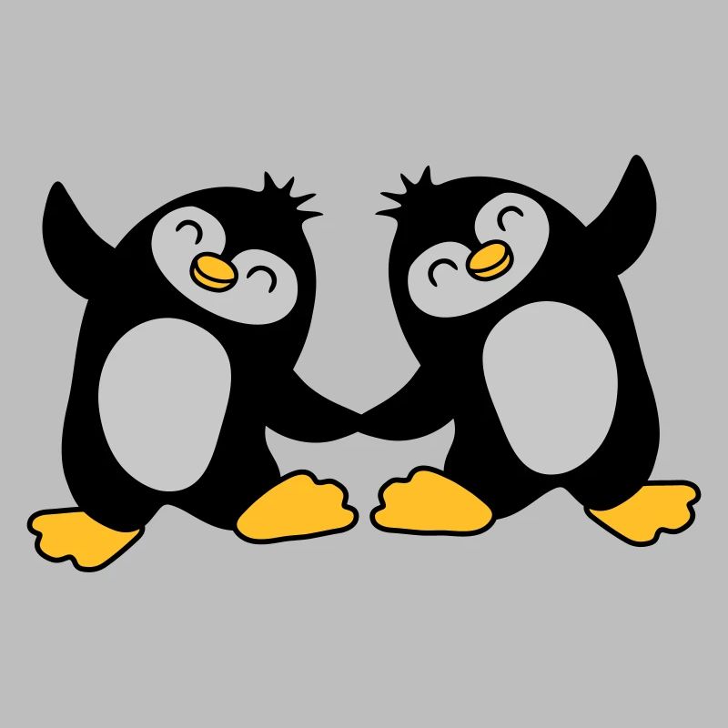 2 cute penguins dancing