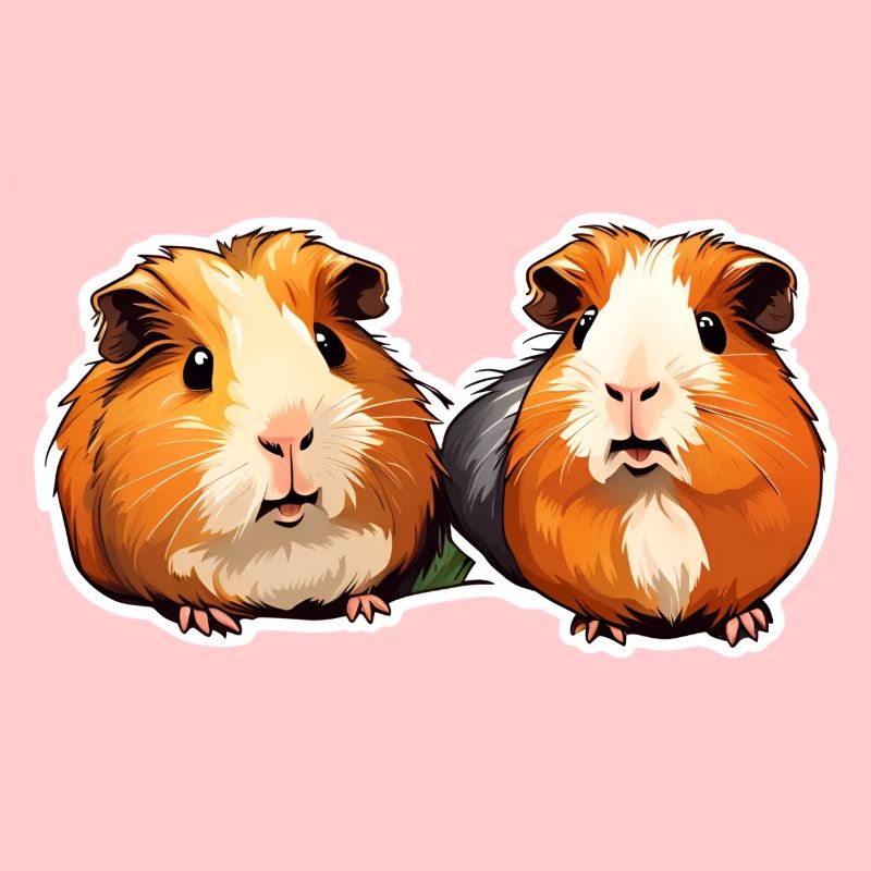 Illustration d’autocollant de cochon d’Inde mignon - Cochons d’Inde