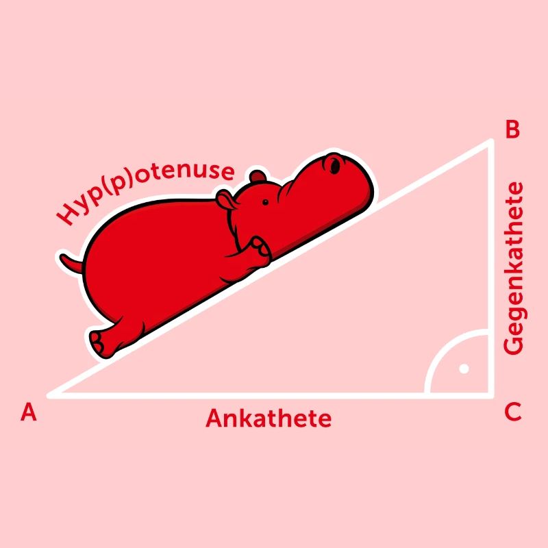 Hippotenuse Pythagoras math Hippo teacher gift