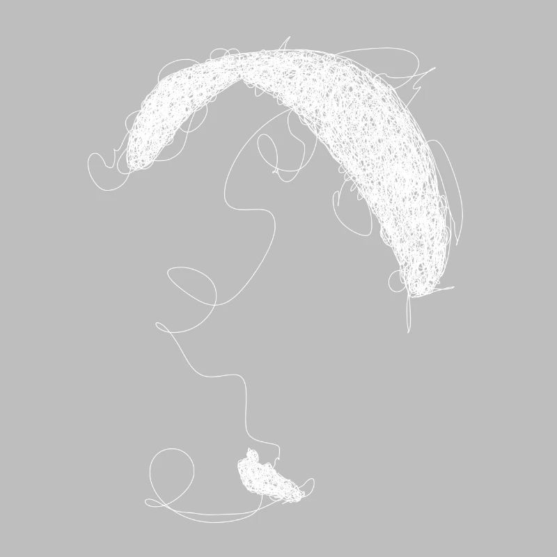 Paraglider scribble white