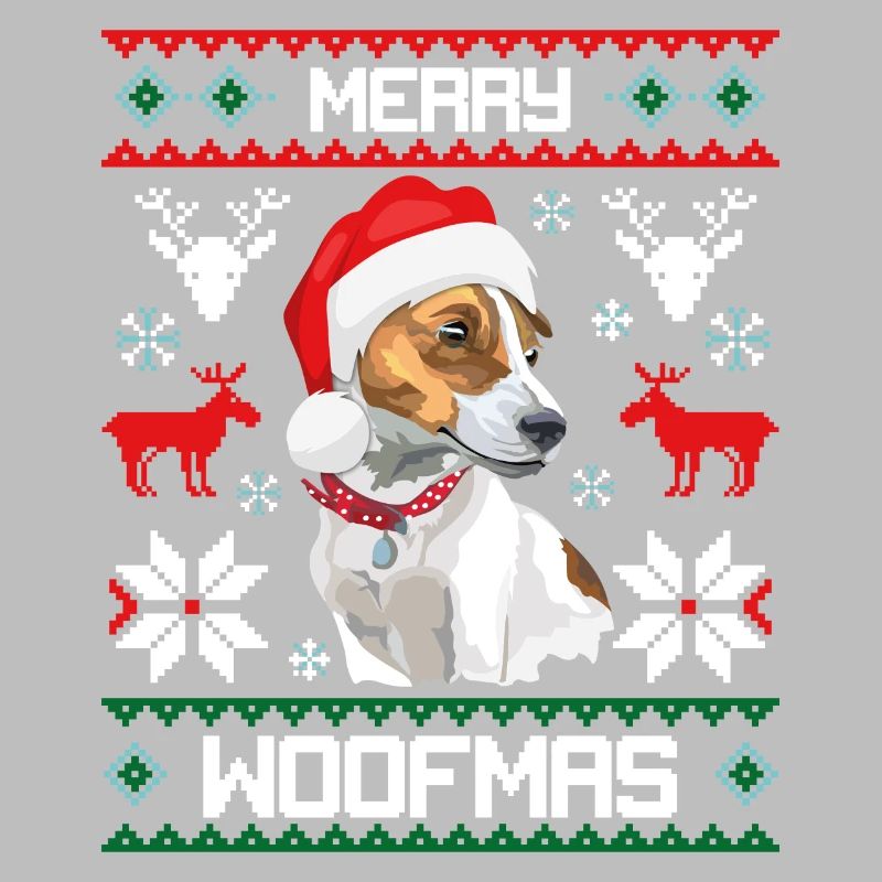 Joyeux Woofmas Jack Russell Terrier laid Pull