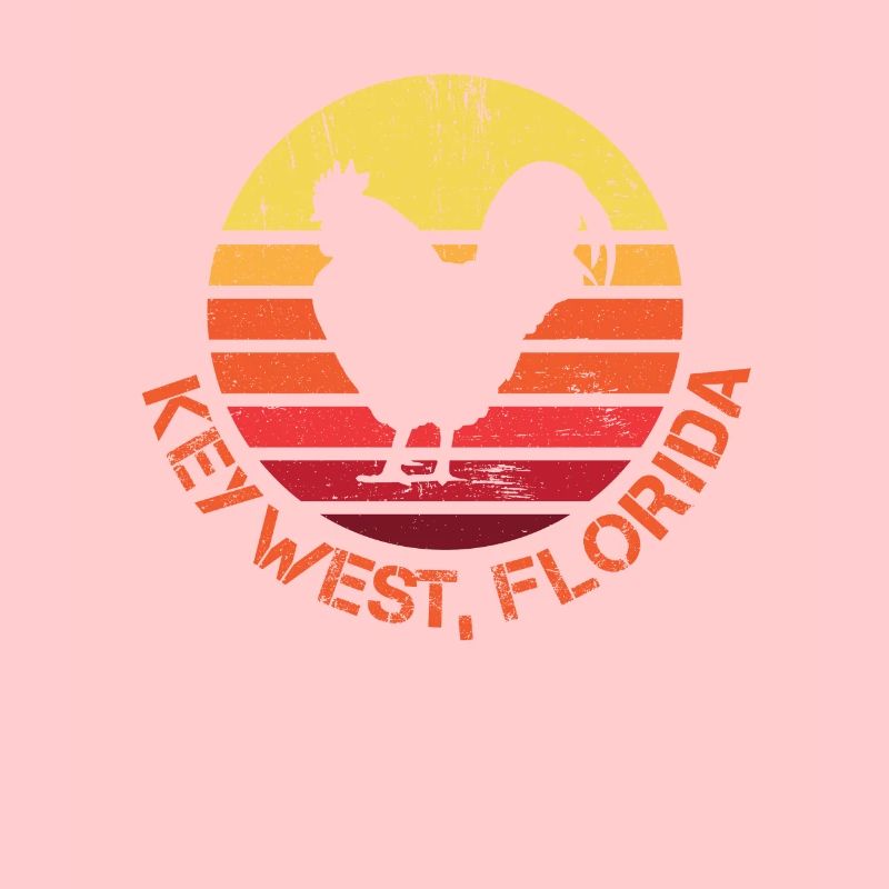 Retro Distressed Key West Florida Chicken Gift or