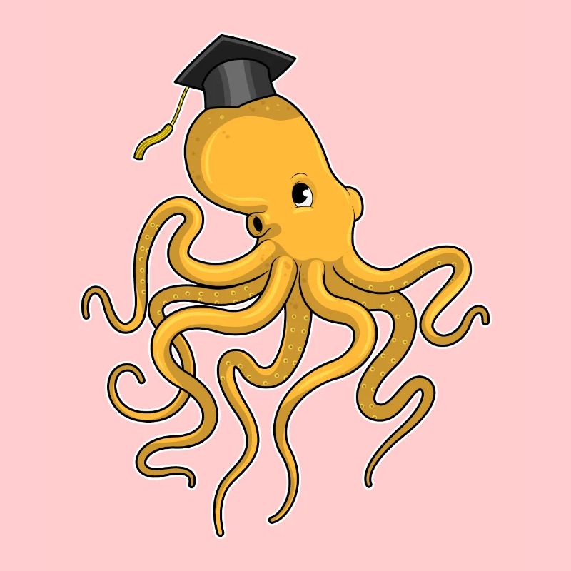 Krake as a student with diploma