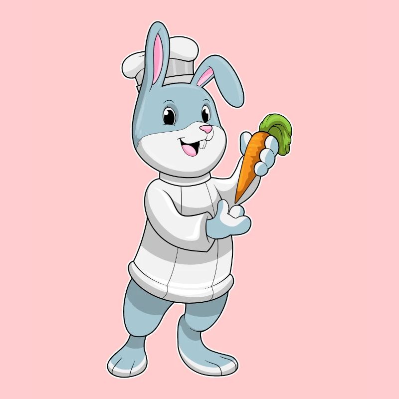 Rabbit as a cook with carrot