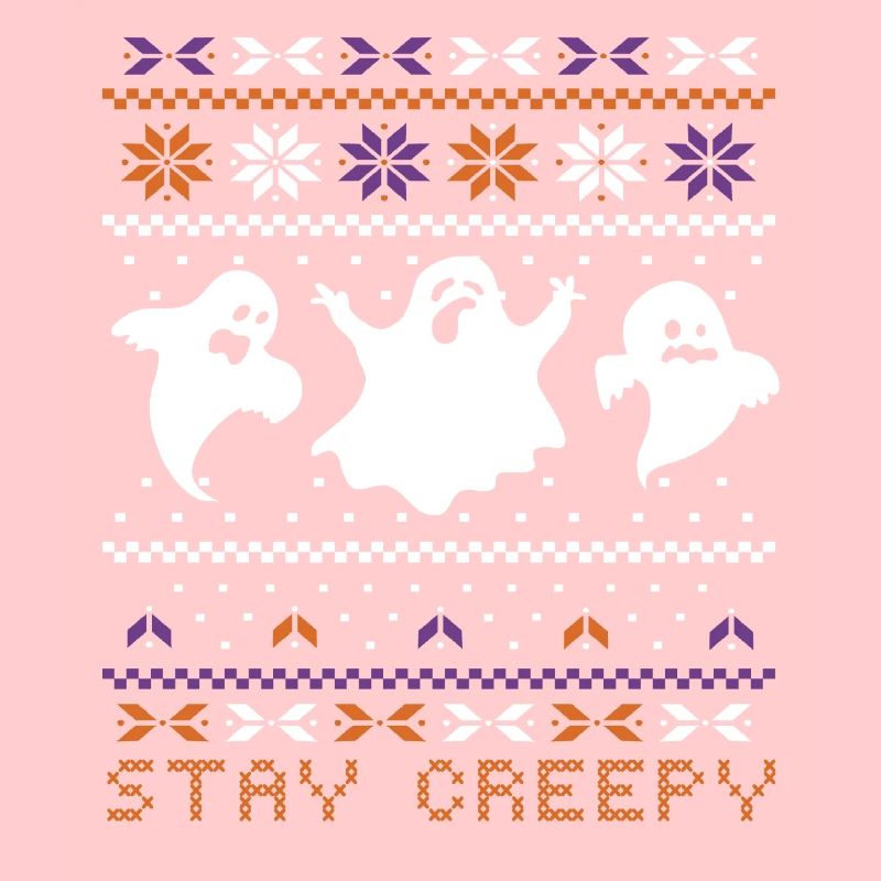 Stitch Pattern Ghost Creatures Creepy Halloween