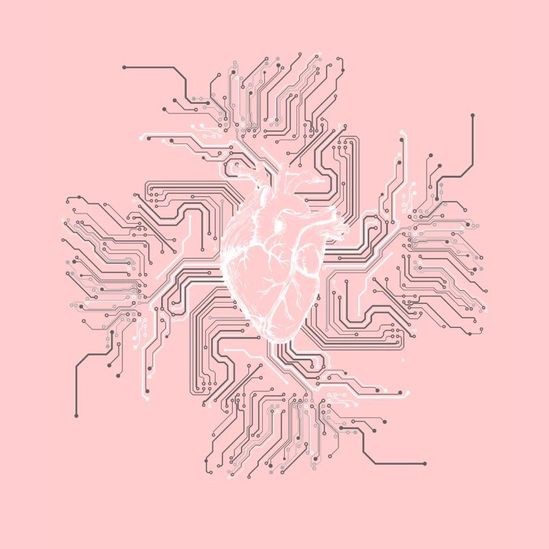 Anatomical Heart CPU Processor PCB Board Computer