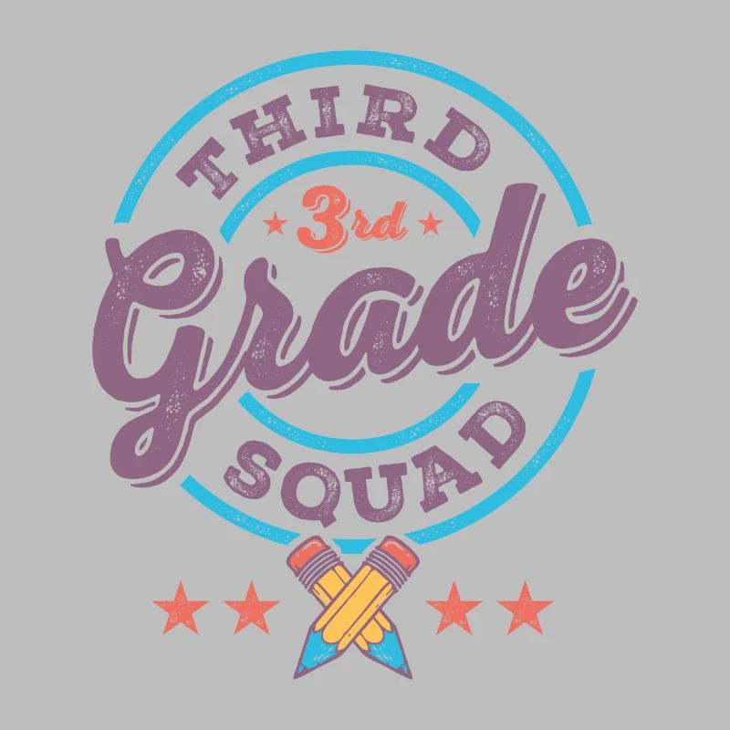 Third 3rd Grade Squad Team Back To School Teacher