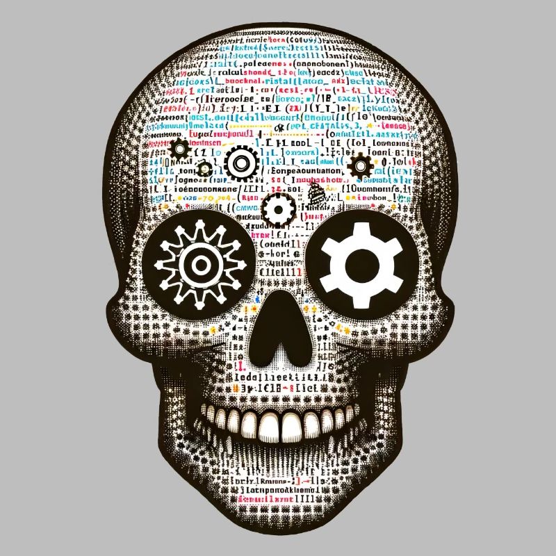 Matrice numérique du programmeur Code Master Skull Tee