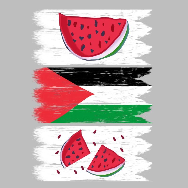 Drapeau de la Palestine avec pastèque
