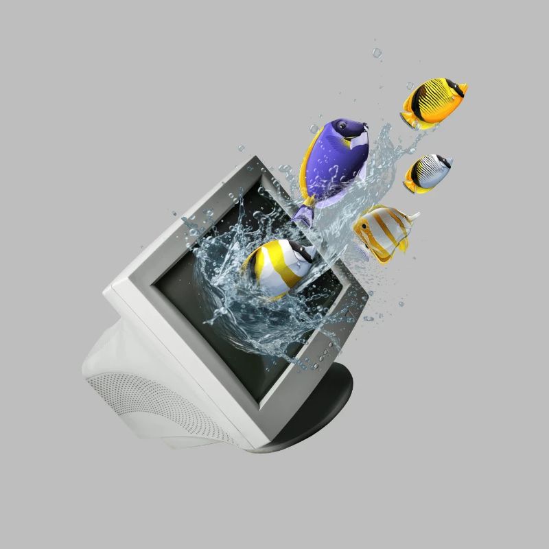 Frutiger Aero Aesthetic Tech Computer Aquarium